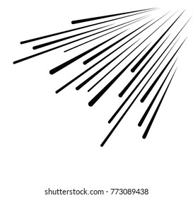 Set of isolated speed lines. The effect of movement to your design. Black lines on a transparent background.The flying particles.vector illustration.The movement forward.