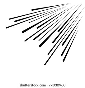 Set Of Isolated Speed Lines. The Effect Of Movement To Your Design. Black Lines On A Transparent Background.The Flying Particles.vector Illustration.The Movement Forward.