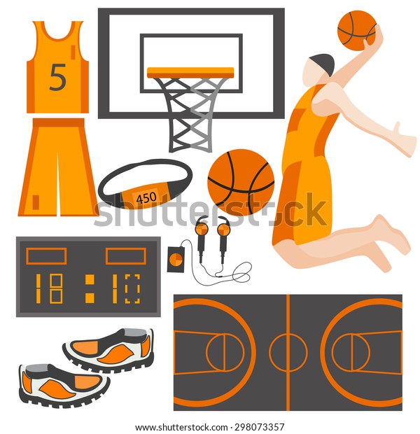 Set Isolated Sports Goods On White Stock Vector (Royalty Free) 298073357