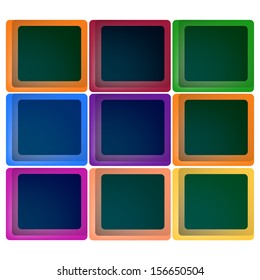 Set  isolated square on white ,Vector Illustration window.