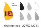 Set of isolated sri lanka maps. sri lanka flag overlaid with flag proportions. Maps and traveling around the world