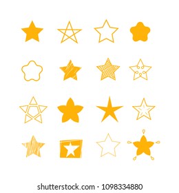 Set of isolated Star element icon vector 