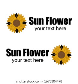 Set of isolated sunflower vector illustration images on a white background used for logos, magazines, books, posters, menu covers, web pages.