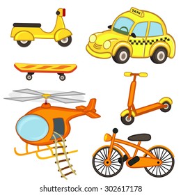 set of isolated transport - vector illustration, eps