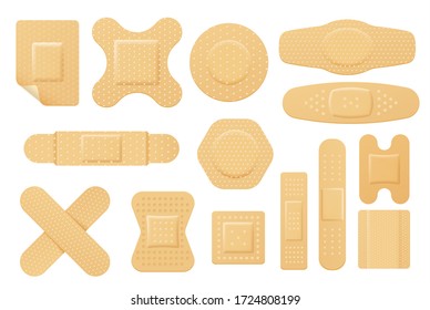 Set of isolated vector elastic bandage patch