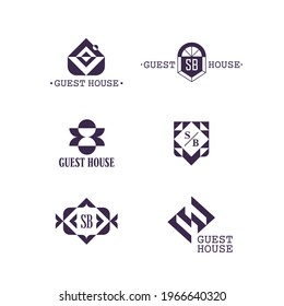 Set of isolated vector geometric abstract symbols. 