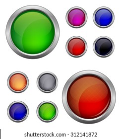 Set of isolated vector, glossy web button. Beautiful internet button.Empty on white background