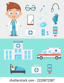 conjunto de imágenes vectoriales aisladas relacionadas con la medicina.