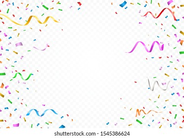 Set of Isolated Vector Party Editable Elements on Transparent or White Background