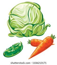 set of isolated vegetables icons on a white background
