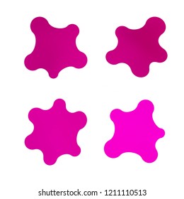 Set isolated violet elements of holographic chameleon design palette of shimmering colors. Modern abstract pattern, colorful fluid paint design. Trendy art background. Gradient futuristic shapes