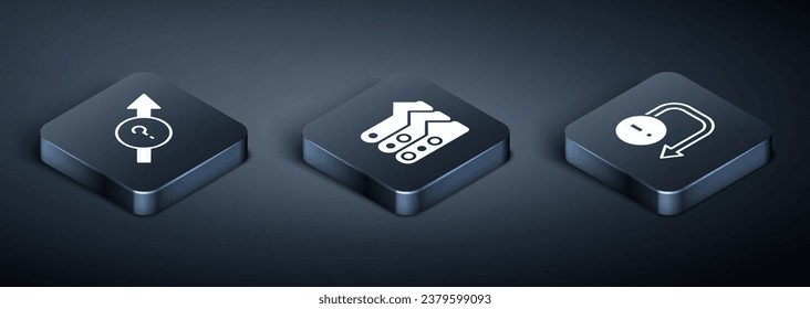 Set Isometric Arrow,  and Graph, chart, diagram icon. Vector