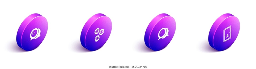 Set Isometric Billiard ball, , Bowling and table icon. Vector