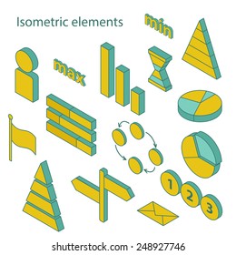 Set of isometric business elements for your design