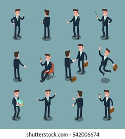 Set Of Isometric Business People