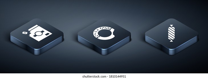 Set Isometric Candy packaging for sweets,  and Donut icon. Vector
