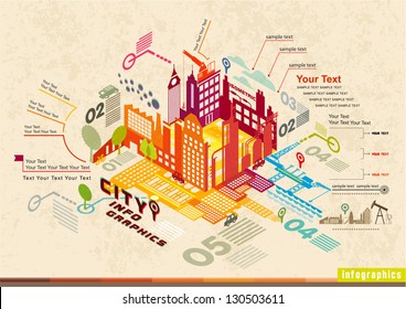 Set Of Isometric City Social Infographics, City Of Info Graphics Graphics, Illustrator Vector