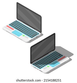 Set Isometric Collection 3D Device NoteBook Technology Equipos Elemento Estilo de diseño vectorial