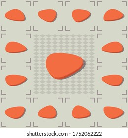 Set of isometric colorful guitar picks with shadow vector icon isolated on white background. Low poly 3d vector illustration.