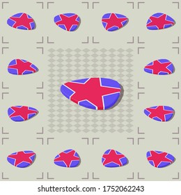Set of isometric colorful guitar picks with shadow vector icon isolated on white background. Low poly 3d vector illustration.