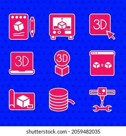 Ajuste cubo isométrico, Filamento para impresora 3D, llave inglesa, copia perfecta, ingeniería de papel gráfico y esbozo en icono. Vector