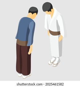 Set of isometric decorative icons illustrated manner and gesture of people greetings in different countries isolated vector illustration