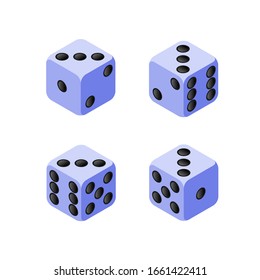 Set of isometric game dice. 
