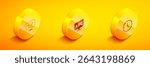 Set Isometric Graduation cap in speech bubble, Alphabet and Clock icon. Vector