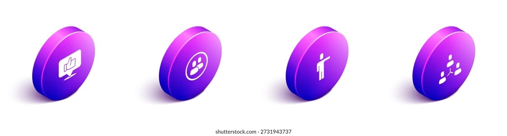 Conjunto de mano isométrica como, base del equipo del proyecto, caza de la cabeza e icono. Vector