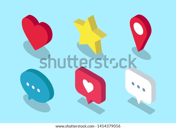 Set Isometric Icons Different Apps Contains Stock Vector Royalty Free 1454379056