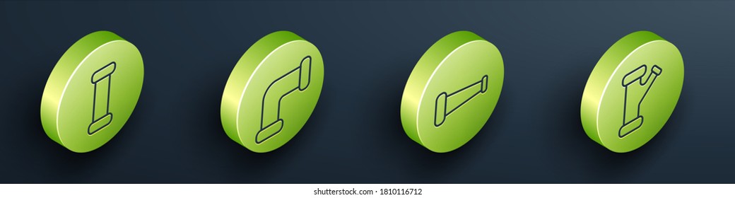 Set Isometric Industry metallic pipe, Industry metallic pipe, Industry metallic pipe and Industry metallic pipe icon. Vector