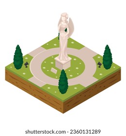 Set of isometric landscape design AND SET