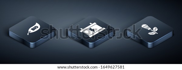 Set Isometric Leaf Bio symbol, Light bulb\
with leaf and Car battery icon.\
Vector