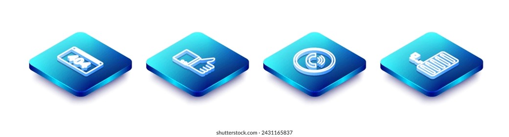 Set Isometric line Page with a 404 error, Hand thumb up, Phone call and Server icon. Vector