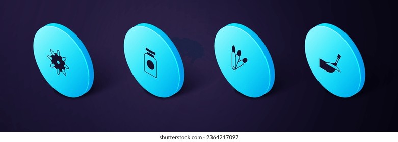 Establecer manicura isométrica, uñas falsas, tubo de crema de mano e icono. Vector