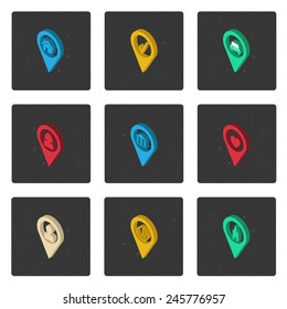 Set of isometric map icons for your design
