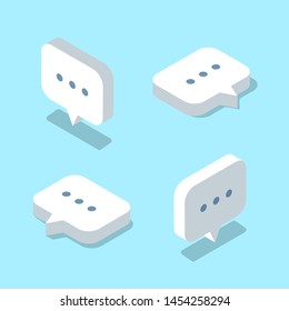 Set Of Isometric Message Icons. - Vector