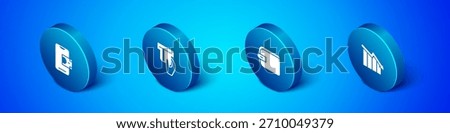 Set Isometric Mobile banking, Wallet, Financial growth decrease and Credit card inserted icon. Vector