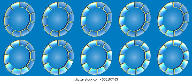 Set isometric pie charts. Templates circular chart. Business data, colorful elements for infographics