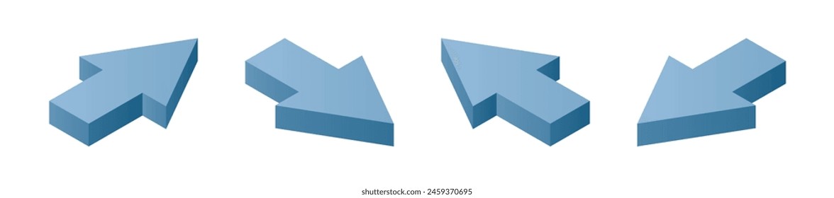 Set of isometric pointer. Computer mouse cursor.