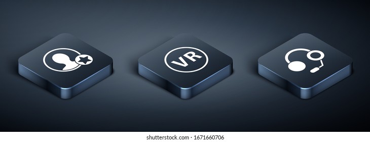 Establecer Isometric Premium crea la pantalla de cuenta, Auriculares y lentes de realidad virtual. Vector