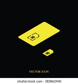 Set of isometric sim card and case illustration.