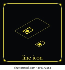Set of isometric sim card and case illustration.