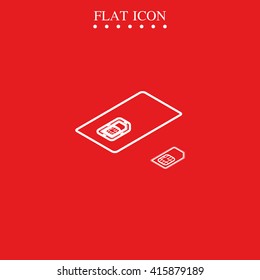 Set of isometric sim card and case illustration.