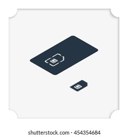 Set of isometric sim card and case illustration.