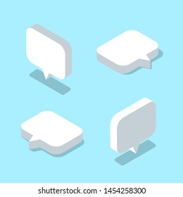 Set of isometric Speech bubble icons. - Vector