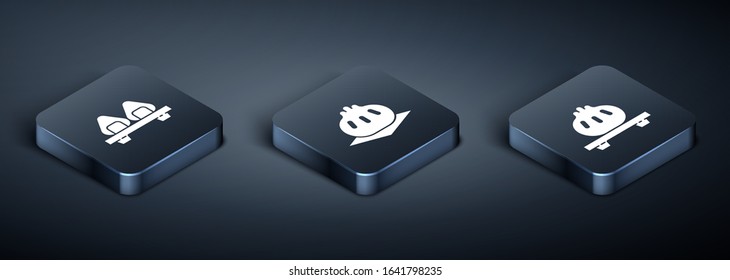 Set Isometric Sushi on cutting board, Dumpling on cutting board and Khinkali on cutting board icon. Vector