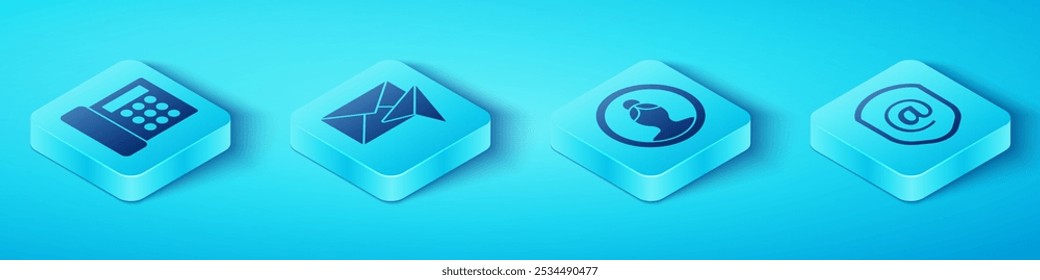 Definir Isometric Telephone, Envelope, Shield com mail e e-mail e ícone da tela Criar conta. Vetor