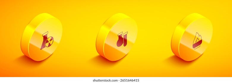 Defina a radiação do tubo de ensaio isométrico e o ícone do queimador de álcool ou álcool. Vetor