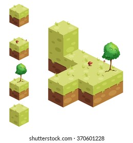 set of isometric tiles for game